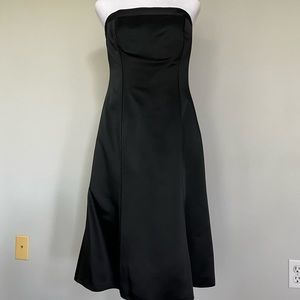 Ann Taylor Black Strapless Fit-and-Flare Dress